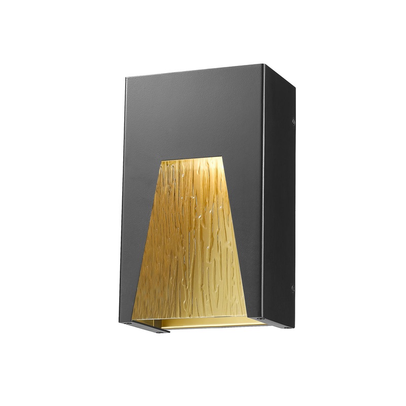 LED Outdoor Wall Light from the Millenial Collection in Black Gold Finish by Z-Lite