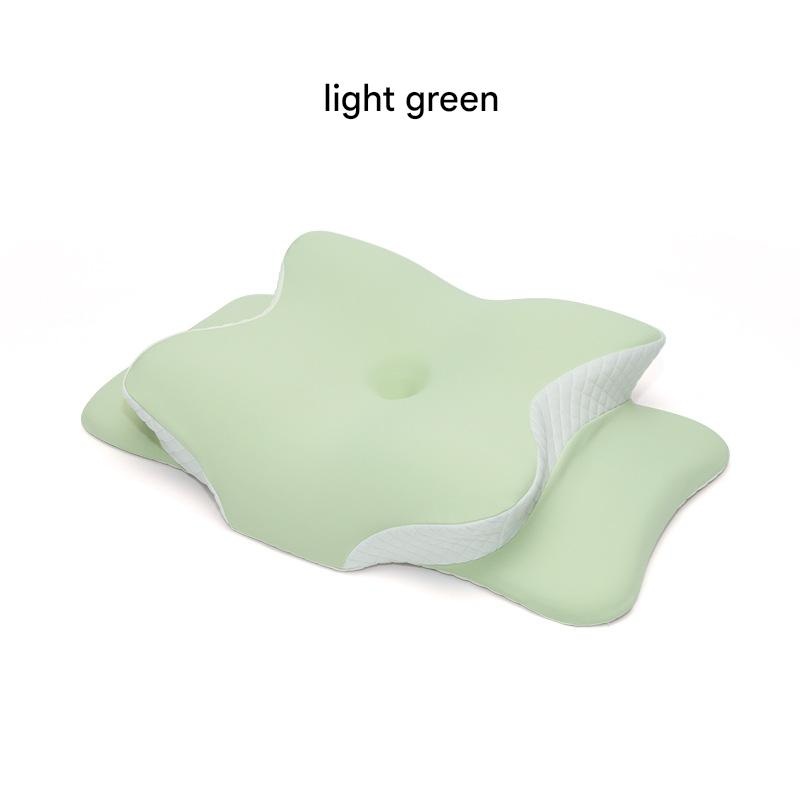 Light Green Ergonomic Butterfly Memory Foam Pillow – Cervical Neck Support for Side, Back & Stomach Sleepers, Orthopedic Contour Design