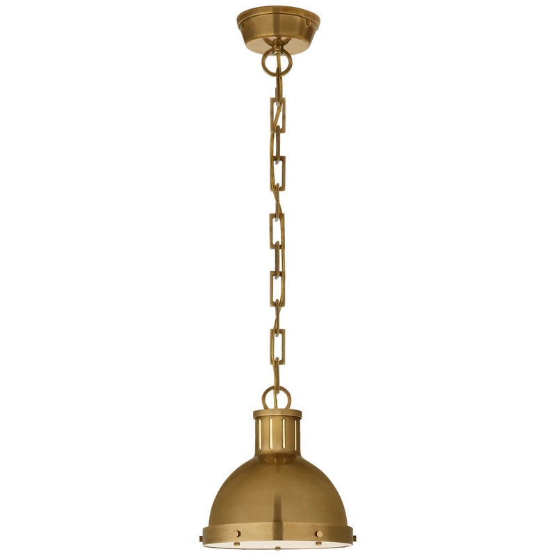 One Light Pendant from the Hicks Collection in Hand-Rubbed Antique Brass Finish by Visual Comfort Signature