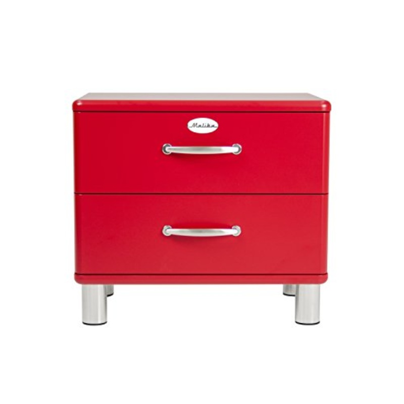 TENZO Comodino di Design, Rosso, 54 x 60 x 41 cm