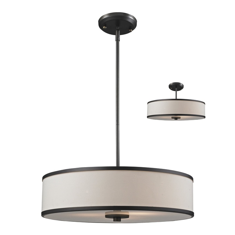 Three Light Pendant from the Cameo Collection in Factory Bronze Finish by Z-Lite