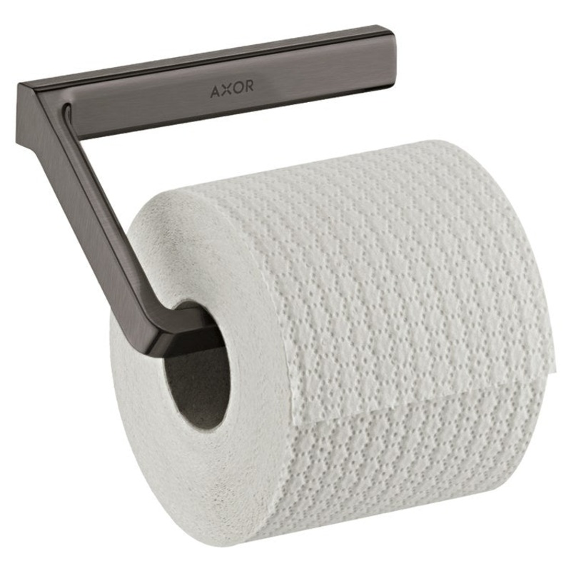 Toilet Paper Holder Universal SoftSquare Brushed Black Chrome Metal Wall Mount