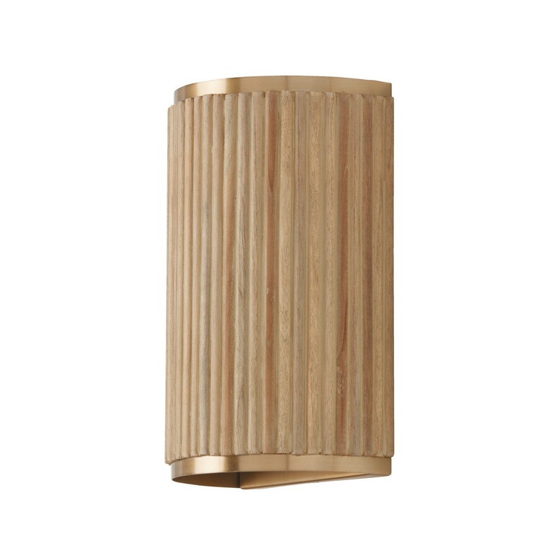 Two Light Wall Sconce from the Donovan Collection in White Wash and Matte Brass Finish by Capital Lighting