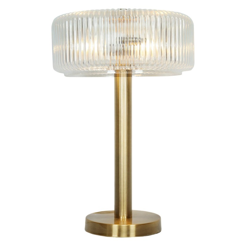 Venetian 22.5″H Metal & Glass Table Lamp Brushed Gold