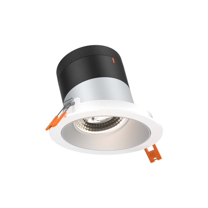 4″ Modular Downlight Alzak with White Trim 20 Degrees Sloped Ceiling
