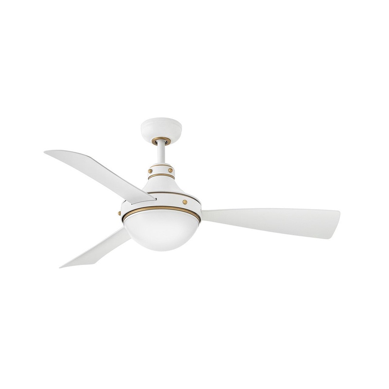 50″ LED Smart Fan from the Oliver Collection in Matte White Finish by Hinkley