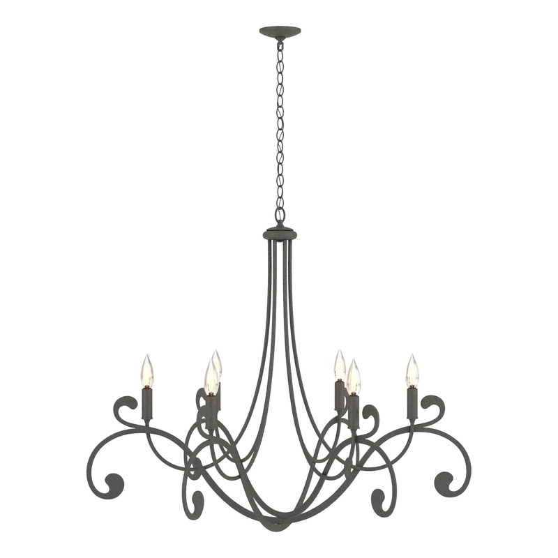 Bella 6-Arm Chandelier Natural Iron