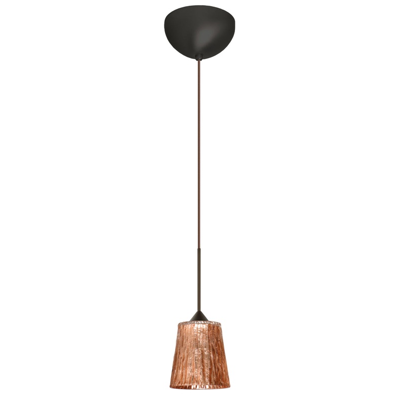 Besa 1XC-5125CF-BR Nico One Light Pendant Bronze