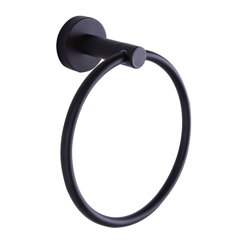 Canarm BA103A07BK Cain Towel Ring Black