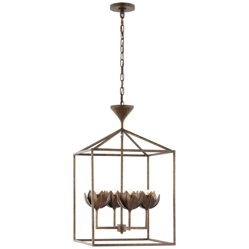 LED Pendant from the Alberto Collection in Antique Bronze Leaf Finish by Visual Comfort Signature