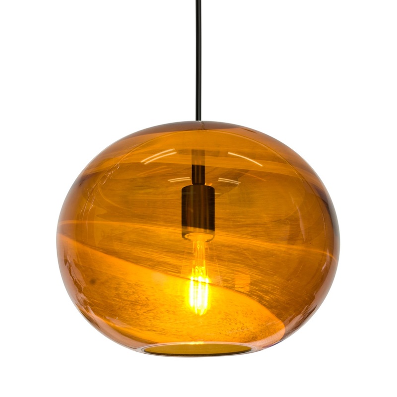 LED Pendant from the Geno Collection in Black Finish by Besa