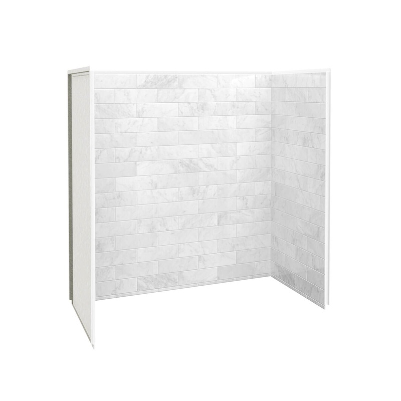 MAAX 103424-307-508 Utile 6030 Composite Direct-to-Stud Three-Piece Tub Wall Kit in Marble Carrara