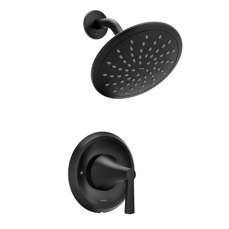 Shower Trim Jase Posi-Temp Eco-Performance 1 Lever Matte Black ADA 1.75 Gallons per Minute Rainshower