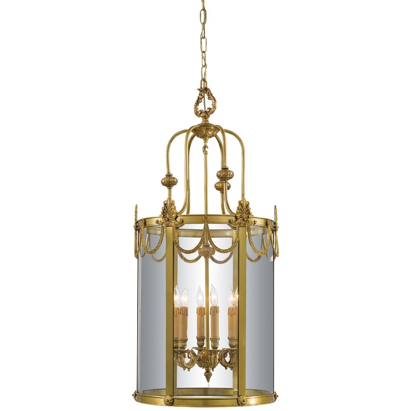 Six Light Foyer Pendant from the Metropolitan Collection in Dore Gold Finish by Metropolitan