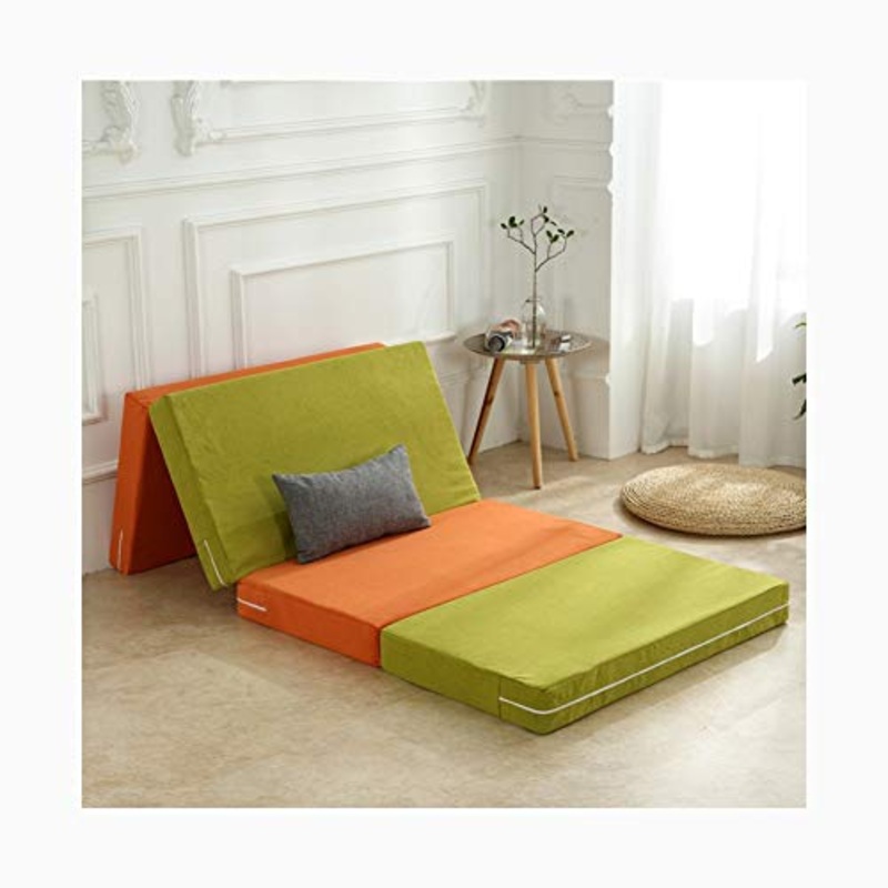 YANGLY 8 Centimetri di Spessore Materasso Pieghevole Multifunzione 4 Fold Materasso for I Giochi di Gioco, Picnic, Yoga, Tatami (Color : Striped Green, Size : 35x79inch)