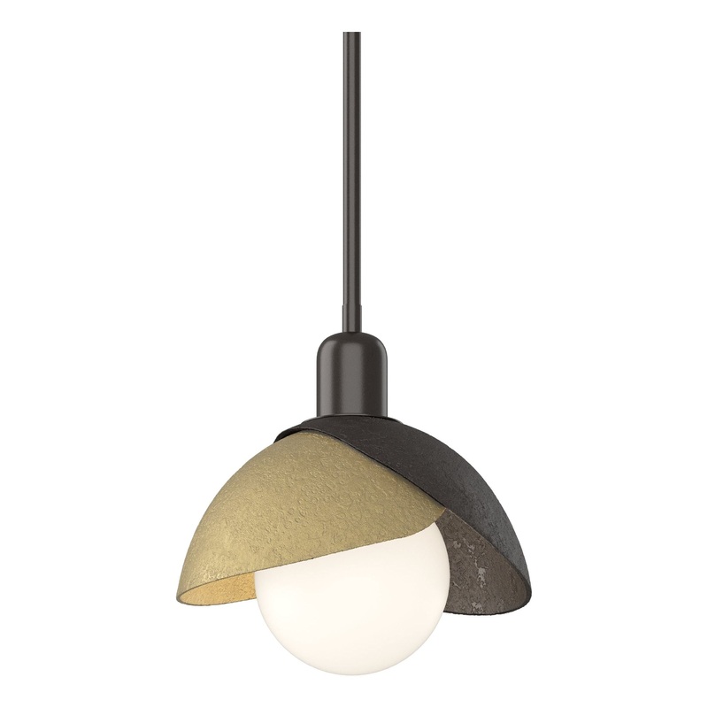 Brooklyn Double Shade Mini Pendant Oil Rubbed Bronze Modern Brass