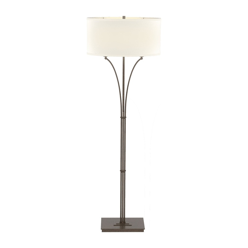 Contemporary Formae Floor Lamp Bronze Flax Shade (SE)