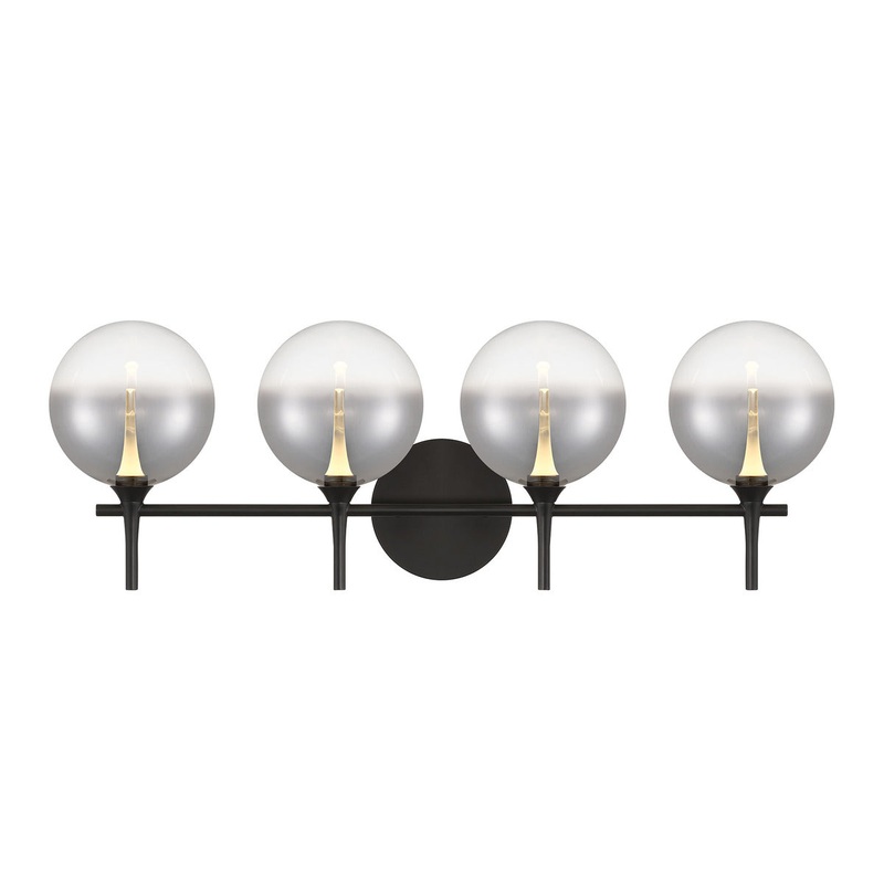 Iissa 4-Light Vanity Light Black Smoked Glass