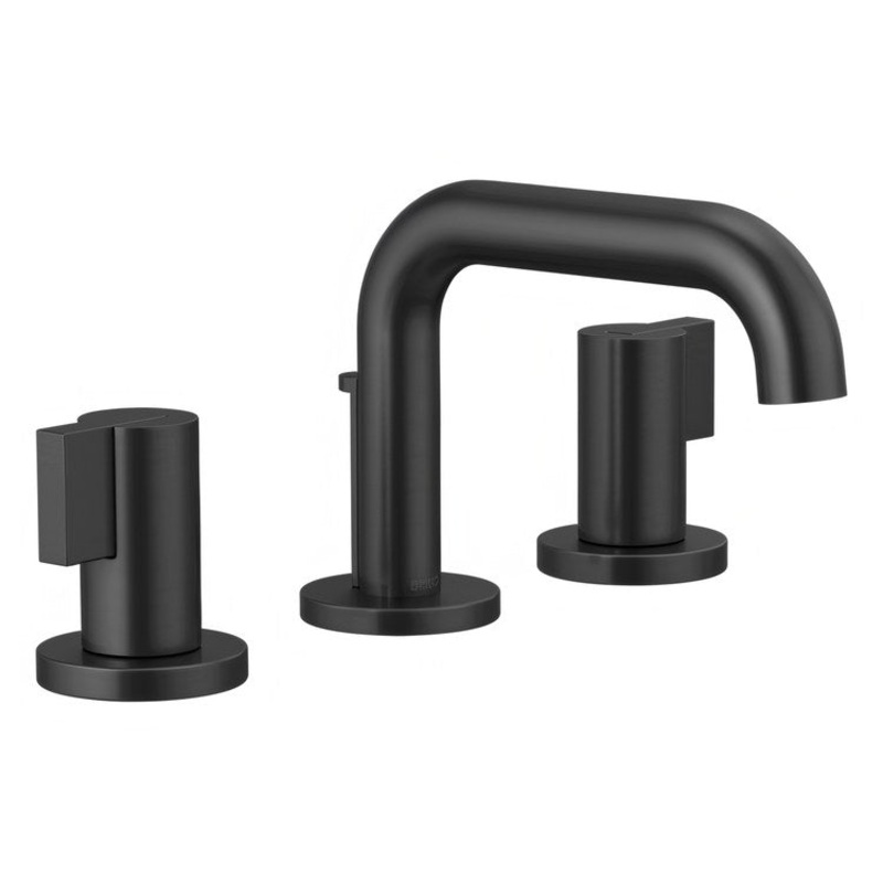 Lavatory Faucet Litze Widespread 6 to 16 Inch Spread Less Handles WaterSense Matte Black 1.2 Gallons per Minute Metal Pop-Up 3 Hole