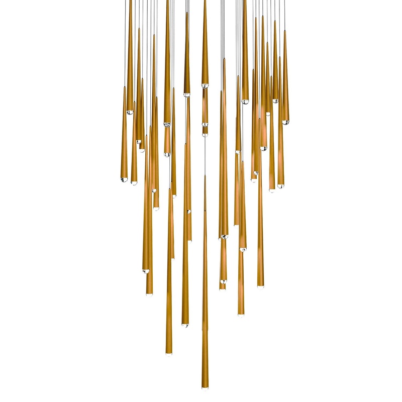 LED Pendant from the Cascade Collection in Aged Brass Finish by Modern Forms