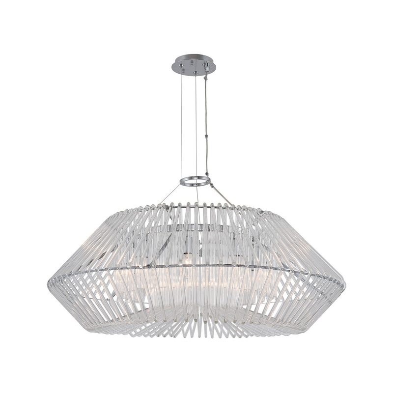 Nine Light Pendant from the Taza Collection in Chrome Finish by Kalco