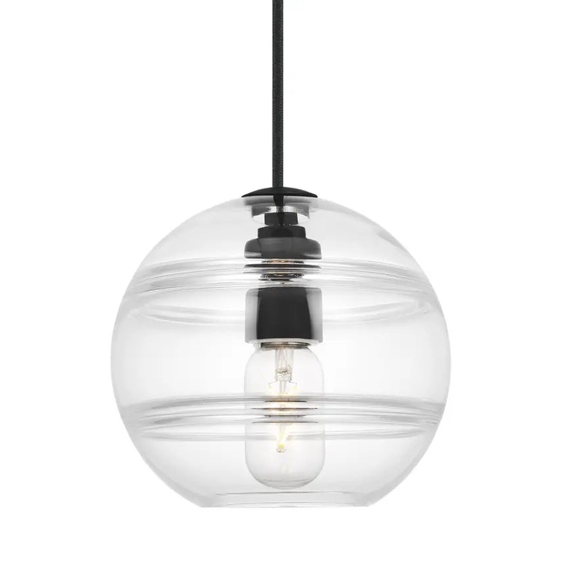Sedona Medium Pendant Nightshade Black Clear LED Bulb(s) Included