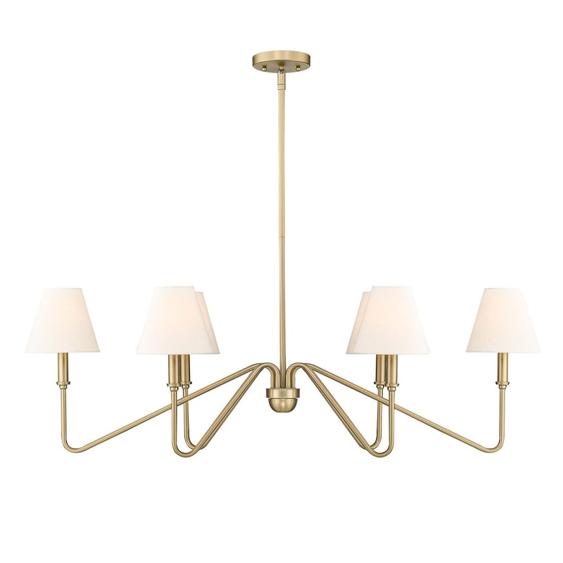 Six Light Linear Pendant from the Kennedy BCB Collection in Brushed Champagne Bronze Finish by Golden