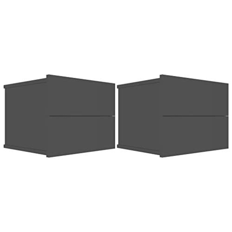 Tidyard 2 Comodini Pensili Camera da Letto Moderni Truciolato,Comodino Sospeso,Comodini Bianchi,Mensola Comodino,Comodini Sospesi Camera da Letto,Comodini Moderni,Mensole da Parete 40x30x30 cm