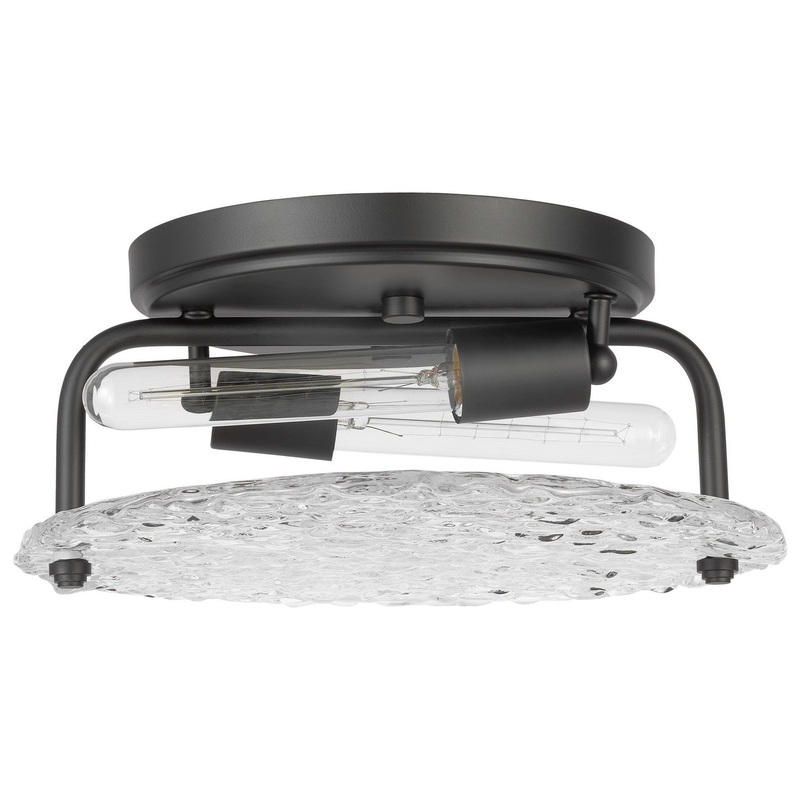 Two Light Flush Mount from the Glacier Collection in Matte Black Finish by Nuvo Lighting