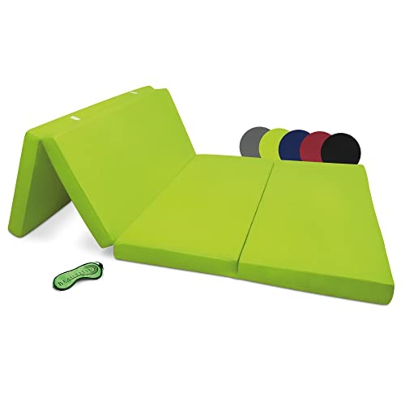 Beautissu Materasso da Campeggio Pieghevole – Materasso Pieghevole Ospiti – Campix 120×195 cm – Soffice Confortevole e Funzionale – Verde – Materasso Traspirante in Microfibra – Lettino da Viaggio
