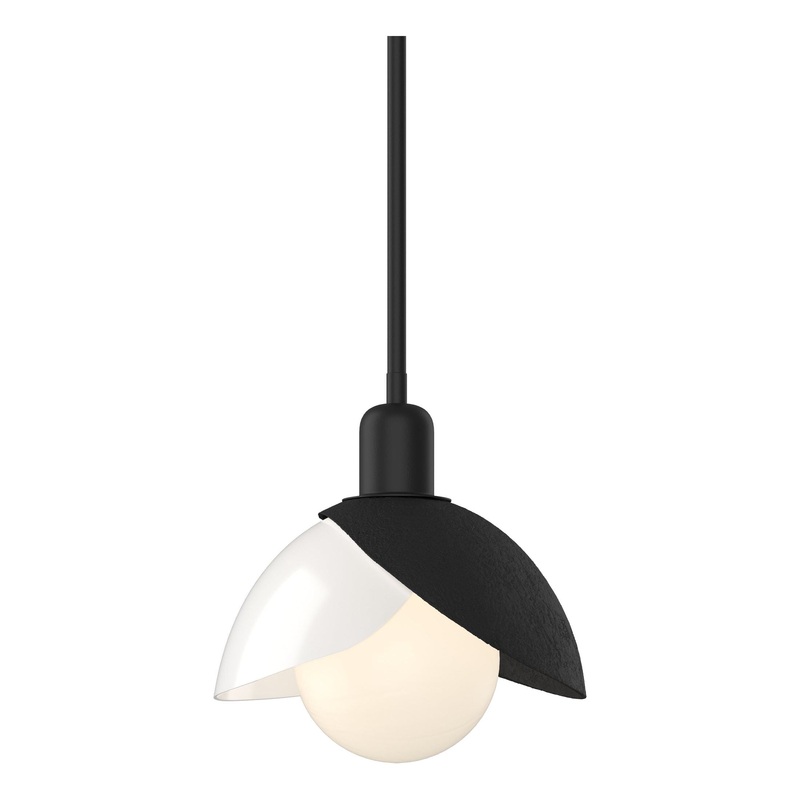 Brooklyn Double Shade Art Glass Mini Pendant Black