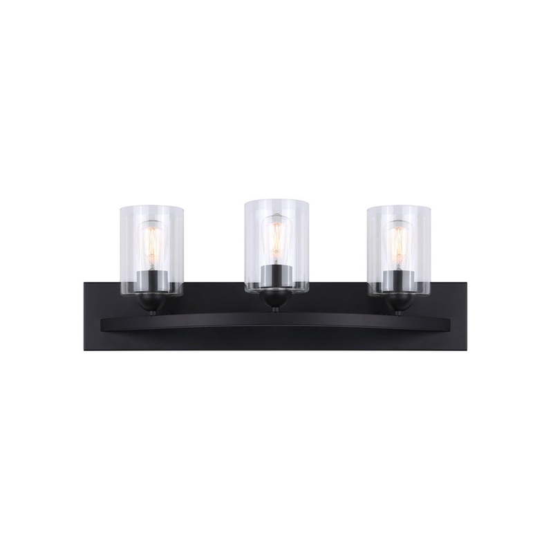 Canarm IVL370A03BK-CL Hampton Three Light Vanity Matte Black