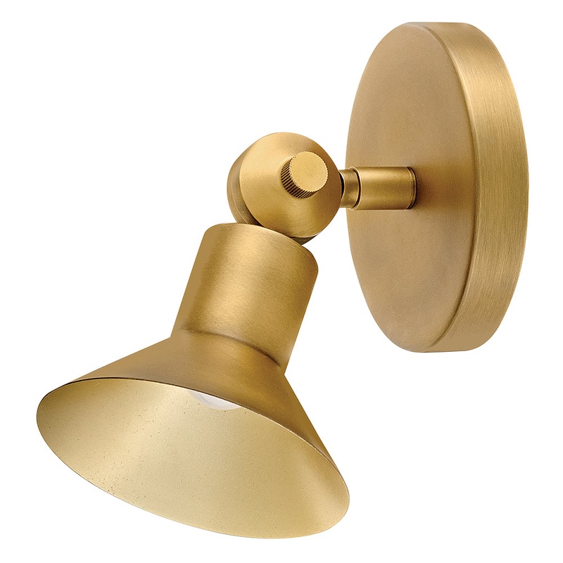 Dom Small Adjustable LED Sconce Heritage Brass