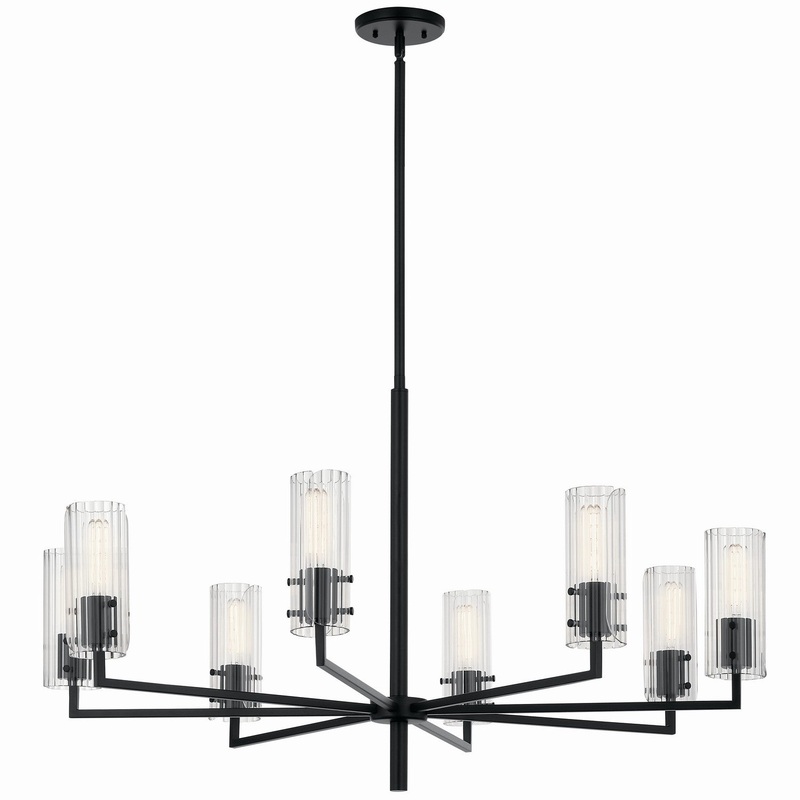Kichler 52680BK Eight Light Chandelier, Black