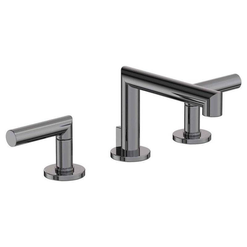 Lavatory Faucet Kirsi Widespread 8 to 20 Inch Spread 2 Lever ADA Midnight Chrome 1.2 Gallons per Minute Brass Spout Height 3-1/8 Inch