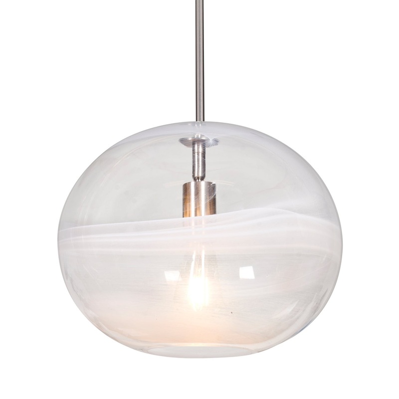 LED Pendant from the Geno Collection in Satin Nickel Finish by Besa