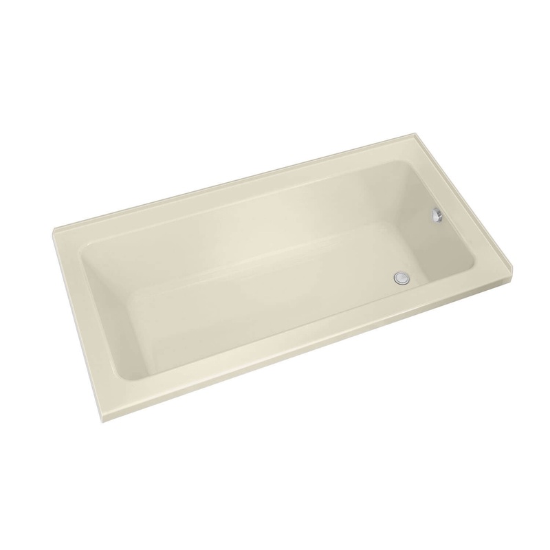 MAAX 106215-L-003-004 Pose 7242 IF Acrylic Corner Right Left-Hand Drain Whirlpool Bathtub in Bone