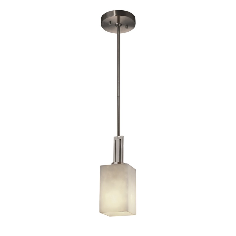 One Light Pendant from the Clouds Collection in Brushed Nickel Finish by Justice Designs
