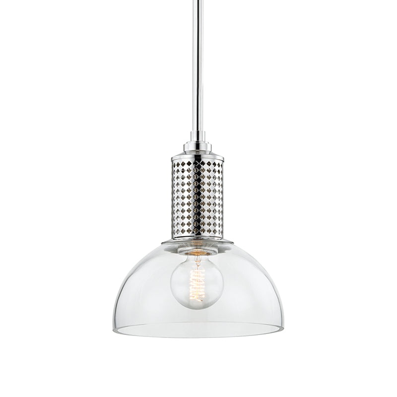 One Light Pendant from the Halcyon Collection in Polished Nickel Finish by Hudson Valley