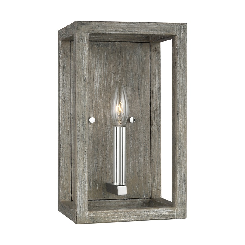 One Light Wall / Bath Sconce from the Moffet Street Collection in Washed Pine Finish by Generation Lighting