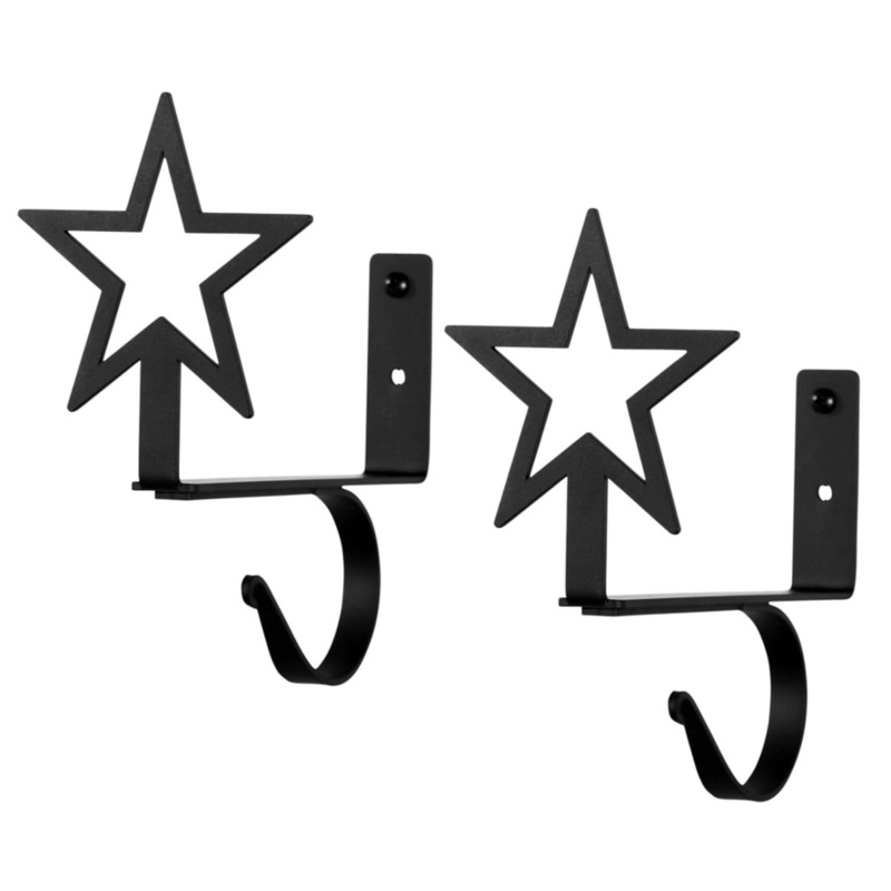 Village Wrought Iron CUR-SB-50 Star Curtain Shelf Brackets (pair)