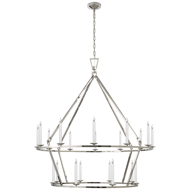 20 Light Chandelier from the Darlana Ring Collection in Polished Nickel Finish by Visual Comfort Signature
