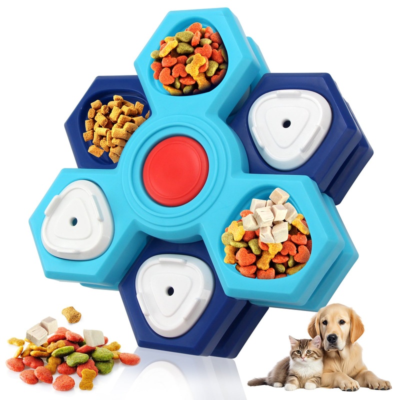 2Pcs Interactive Dog Puzzle Toy – 4 Spinning Layers Treat Dispensing Feeder for Mental Stimulation