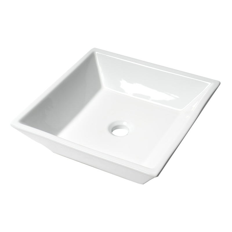 ALFI brand ABC912 White 17″ Square Above Mount Ceramic Sink