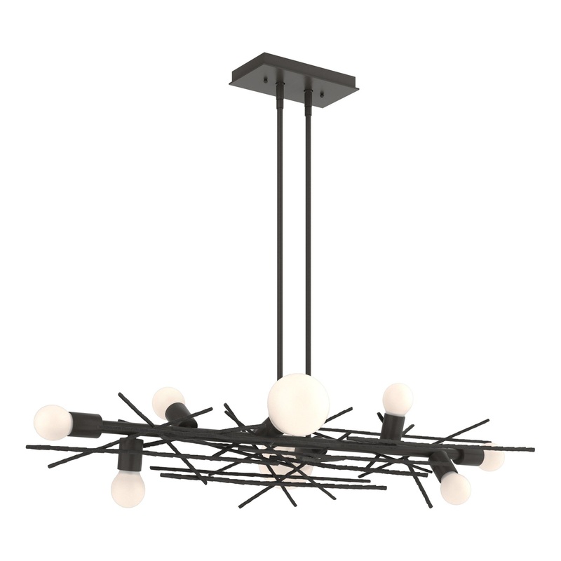 Brindille 8-Light Linear Pendant Dark Smoke