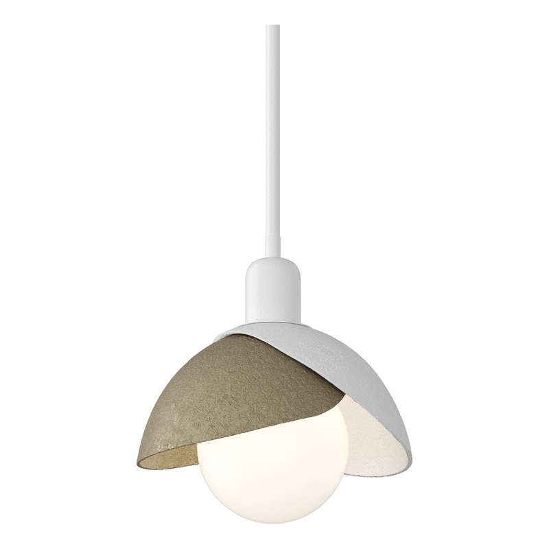 Brooklyn Double Shade Mini Pendant White Soft Gold