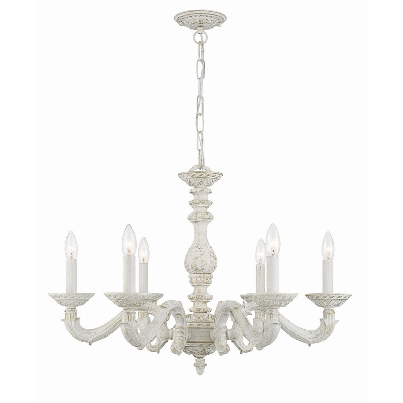 Crystorama 5126-AW Paris Market Six Light Chandelier Antique White