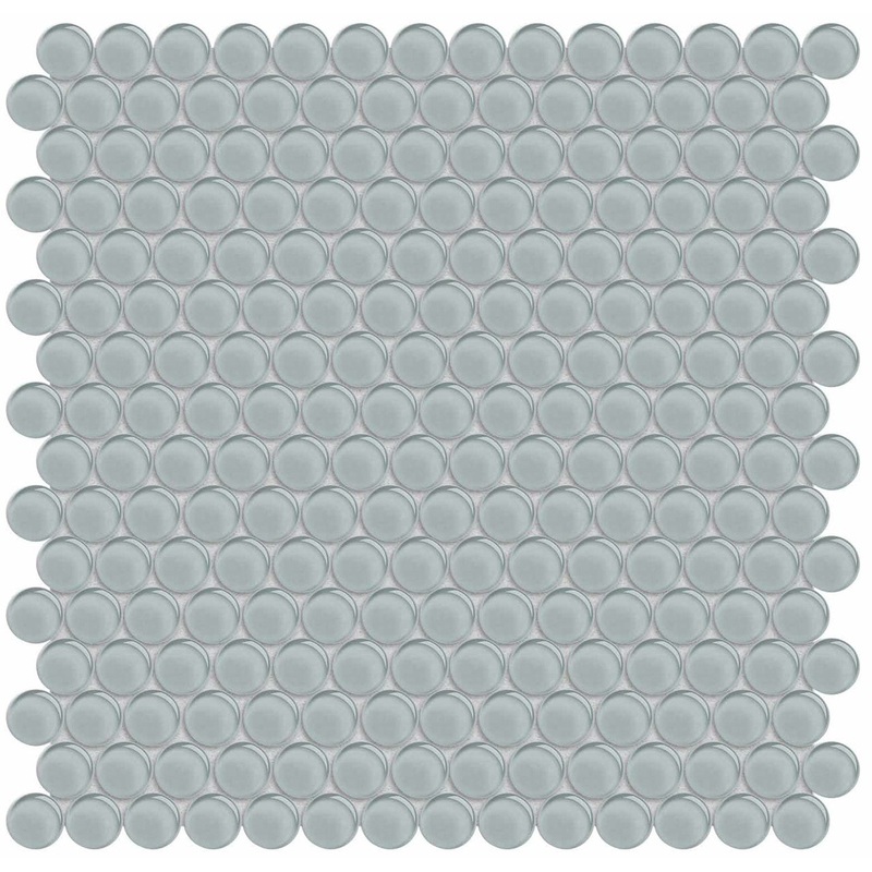 Element Shadow Penny Round Glass Mosaics. 1 Sheet = .96 Sq. Ft. (35-104)