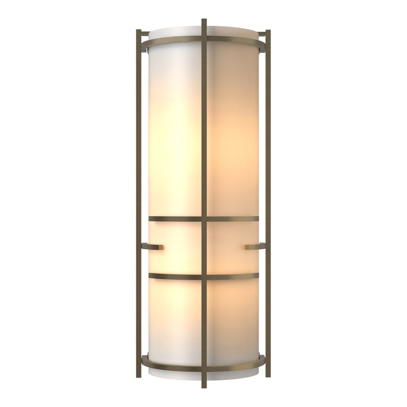Extended Bars Sconce Soft Gold White Art Glass (BB)