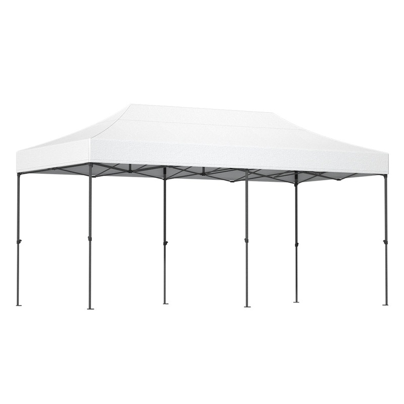 Instahut Gazebo Pop Up Marquee 3×6 Folding Tent Wedding 500D Oxford Fabric White
